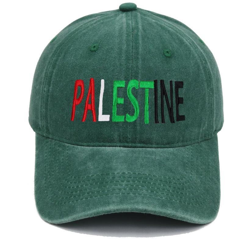 New Embroidered Palestine Vintage Washed Baseball Cap Outdoor Unisex Adjustable Snapback Trucker Hat Fashion for Women Dad Hats
