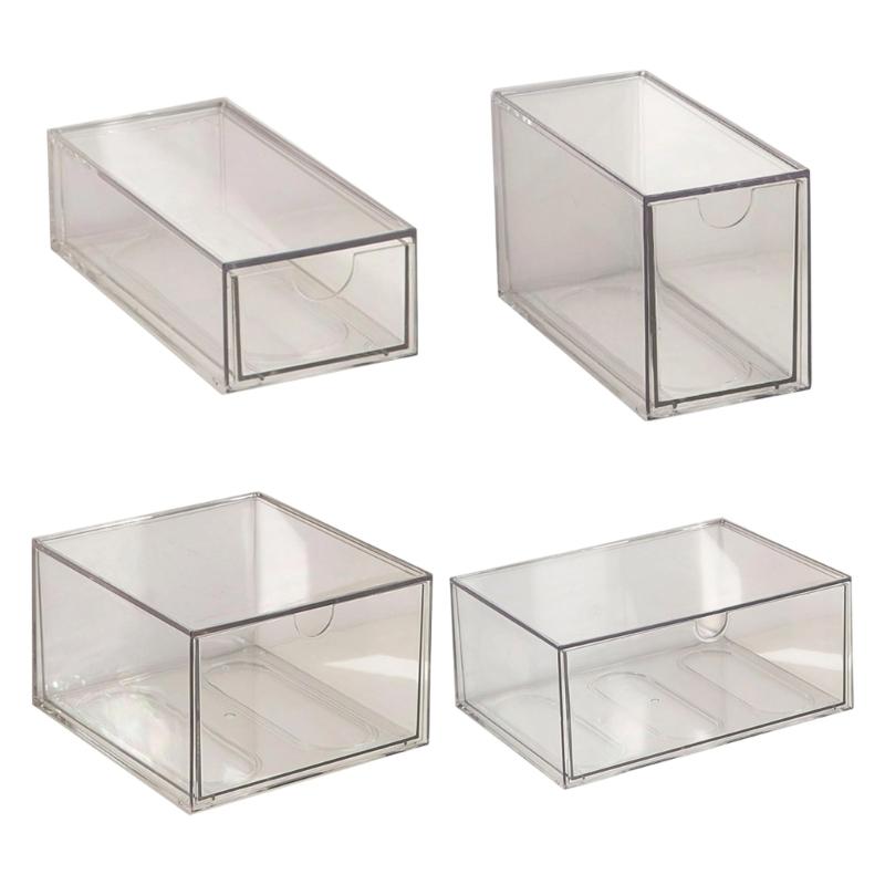 1 st Multifunktionell Stapelbar Matförvaringsbehållare med Lådor För Hem Kontor Badrum Förvaringsorganisation