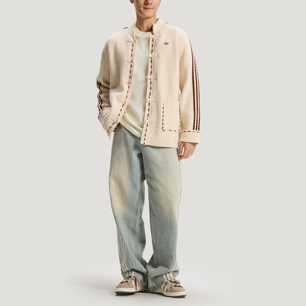 adidas Originals New Year FW25 Knit Jacket CNY New Chinese Style Casual Knit Sports Loose Long Sleeve Jacket Unisex Jacket KR5065