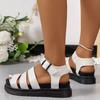 Flat-soled sandals women's summer new casual hollow buckle open-toed fish mouth sandals