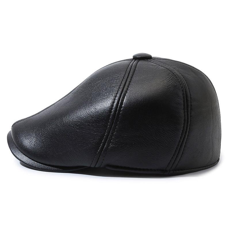 Leather Hats Middle Aged And Elderly Winter Men Warm Breathable Protection Ear