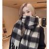 Mohair Braided Plush Scarf Women's Winter Thickened Warm Shawl Cold Scarf Soft