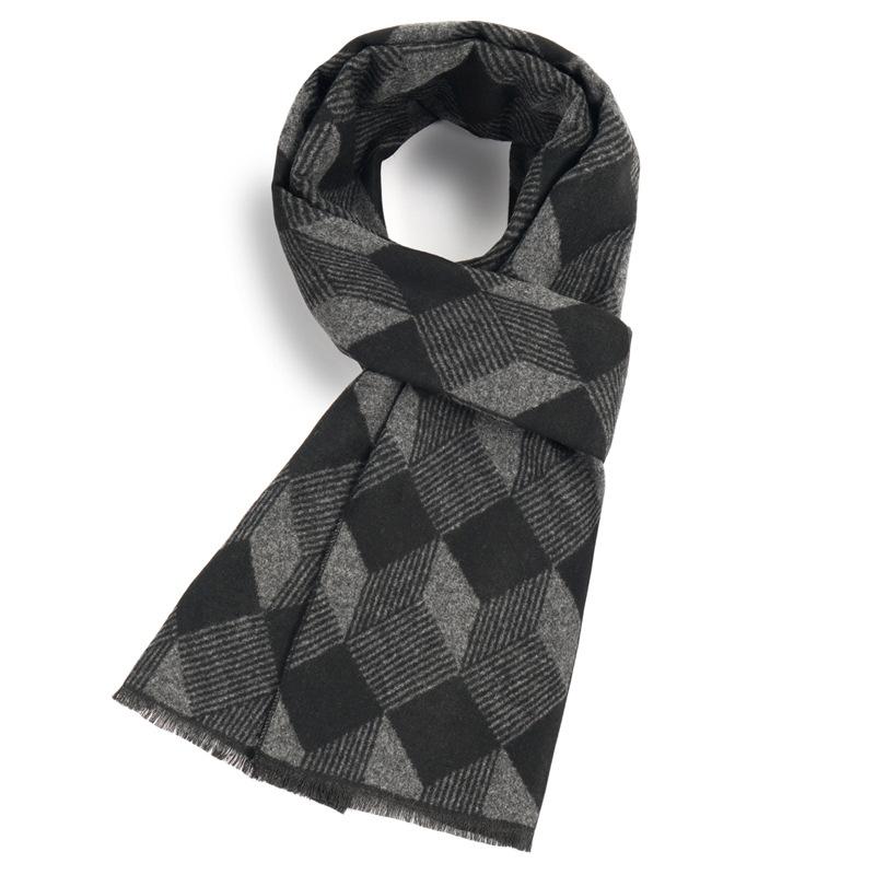 Men'S Scarves Men'S Winter Warmth Plaid Long Imitation Cashmere Men'S Scarves Custom