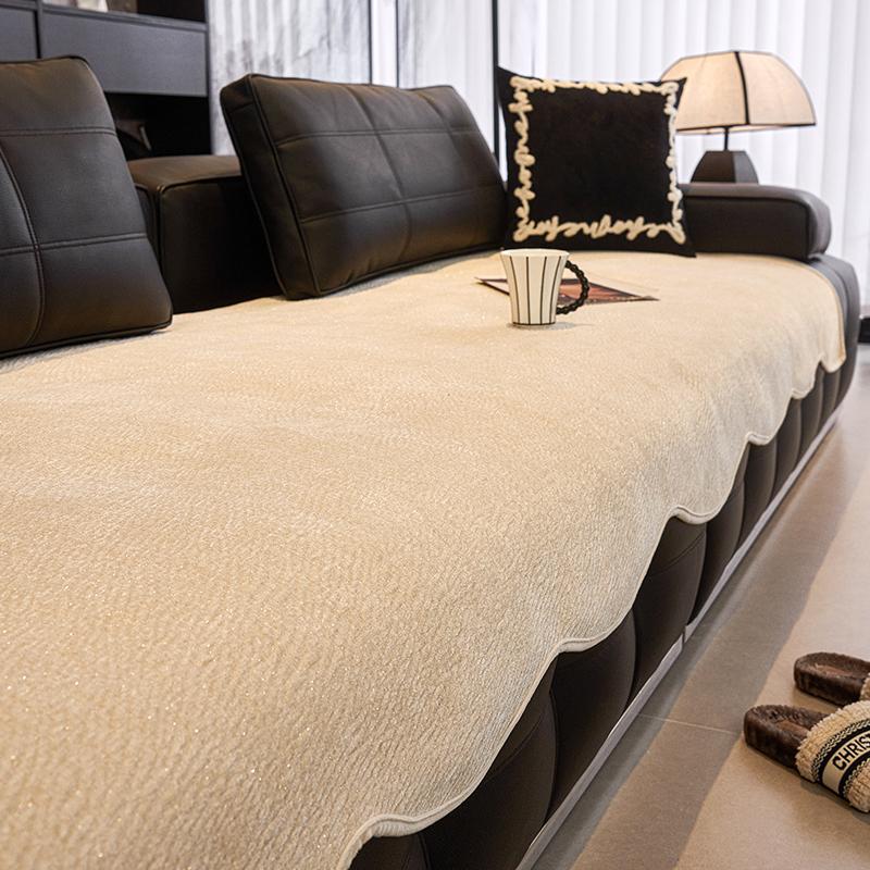 Straight Row Sofa Cushion Universal In All Seasons  New Non-Slip Seat Cushion, One-Piece Leather Special-Shaped Sofa Cover Cover Cloth