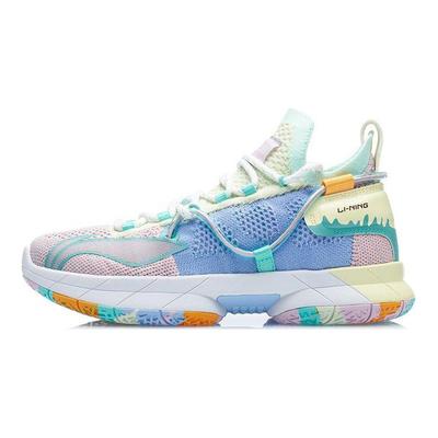 Li Ning Youth Flash 6 Trendy Comfortable Durable Breathable Mid-Top Basketball Shoes Kids Basketball Shoes Fluorescent-Jade-Green YKBR024-5
