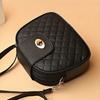 Small Quilted Crossbody Bag  Stylish PU Leather Shoulder Purse with Vintage Round Shape  Trendy Accent  Perfect for Daily Use