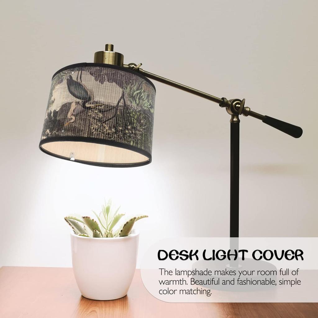 Vintage Lamp Shade Modern Drum Lampshade with Pattern Replacement Lamp Shade for E27 Table Lamp Floor Light