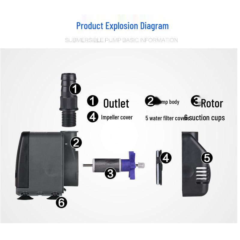 Jialu HJ-41 Leise Tauch-Mini-Aquarium-Wasserpumpe