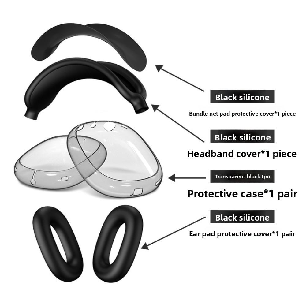 Four Piece Set Ear Pads Cushion Cover Silicone Headband Earphone Protective Case Replacement for Apple Airpods Max