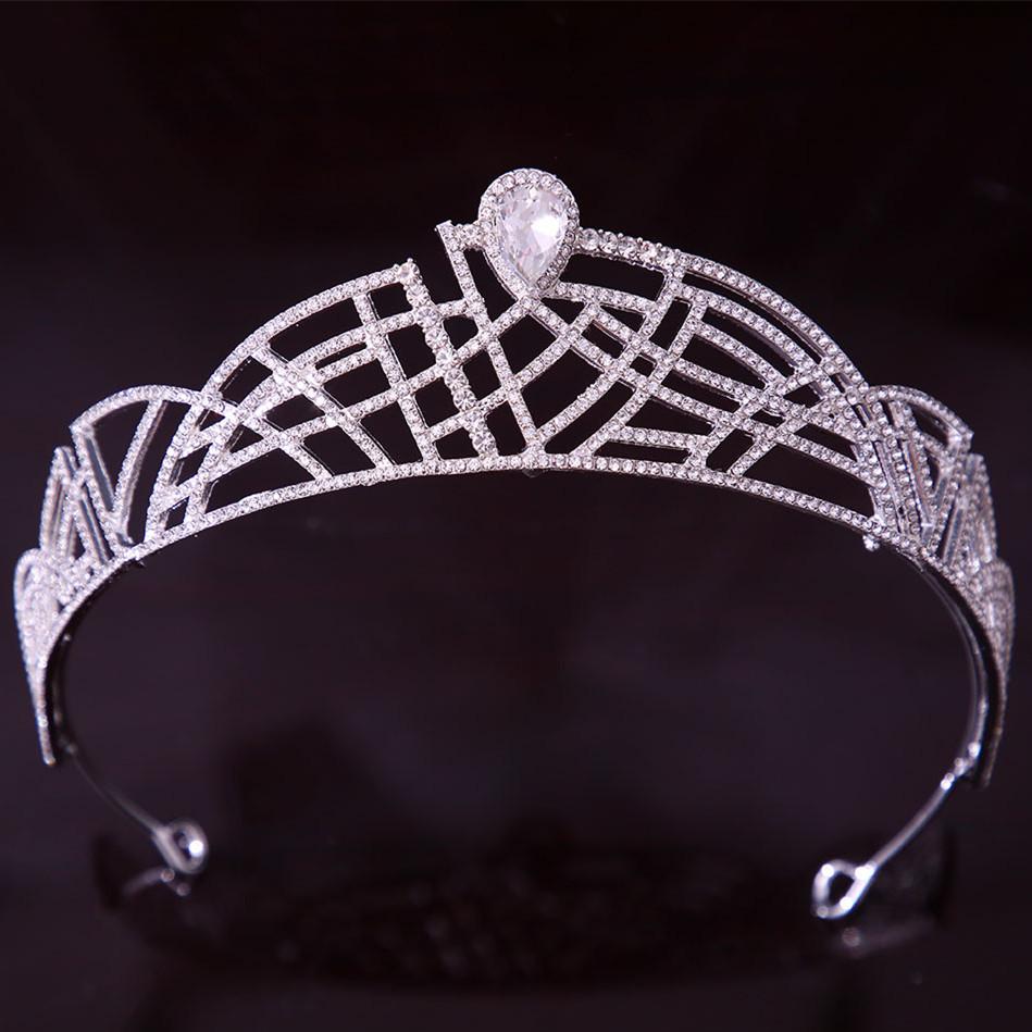 

DIEZI Розкішна кришталева корона-тіара для жінок, дівчат, весільна, елегантна, з кристалами, кольору міді, аксесуари для волосся, циркон