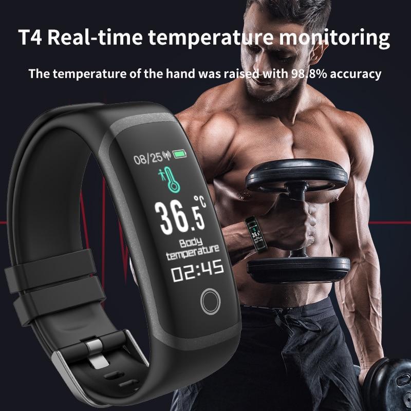 Buy T4 Smart Watch Body Temperature Measure Bracelet Heartrate Blood