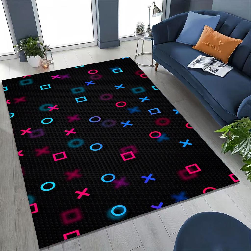 3D Retro Gamer Zone Spielteppich mit Controller-Motiv, ideal für Schlafzimmer, Wohnzimmer, Sofa, Wohnzimmer und als Fußmatte. Rutschfeste Bodenmatte für Kinder.