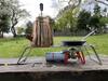 Camping Moon Bonfire Table Cooker Stand Bonfire Grill Stainless Steel Round Bar Bonfire Rostle Multi Iron Legs Canvas Case Included 6 MTG-TSC