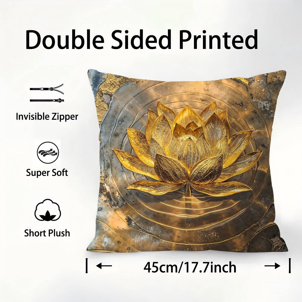 Golden Tree And Moon Abstract Painting Pillow Case Sofa Decorative Home Double-sided Printing Short Plush Cushion Pillow Cover