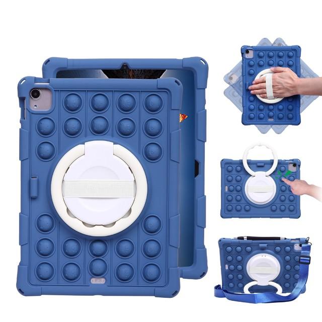Capa à prova de choque para tablet, ipad pro 11 12.9 m2 m1 360, suporte giratório, alça de mão, ipad air 5 10.9 2022 10th air 4 2020, funda