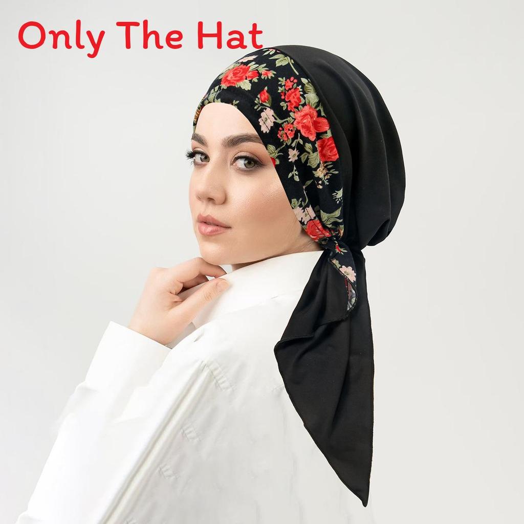 Ladies Fashion Headscarf With Floral Patchwork And Curved Design For Casual Wear