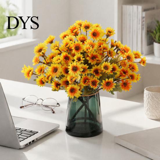 Reusable Artificial Floral Centerpieces Daisy Flowers, Realistic Plastic Arrangements, Faux Flower Bouquet, Lifelike Flowers for Home Decor