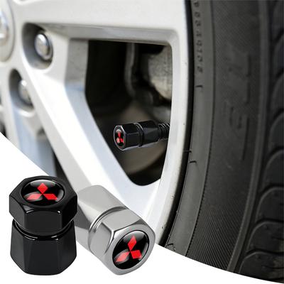 New 4Pc Car Wheel Tire Valve Caps Air Stem Covers Accessories For Outlander RalliArt ASX Pajero Lancer Interior Decor