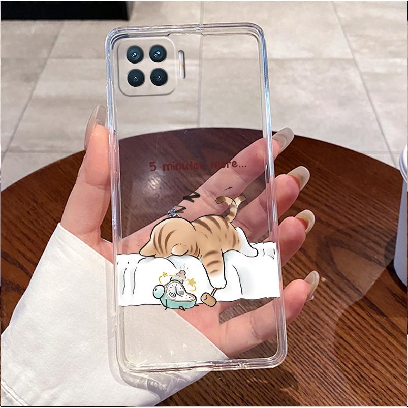 Case For OPPO Reno 4F A73 A93 4G F17 Pro Casing Clear Luxury Cute Love Rabbit Funny Pattern Soft Silicone Phone Case Back Cover