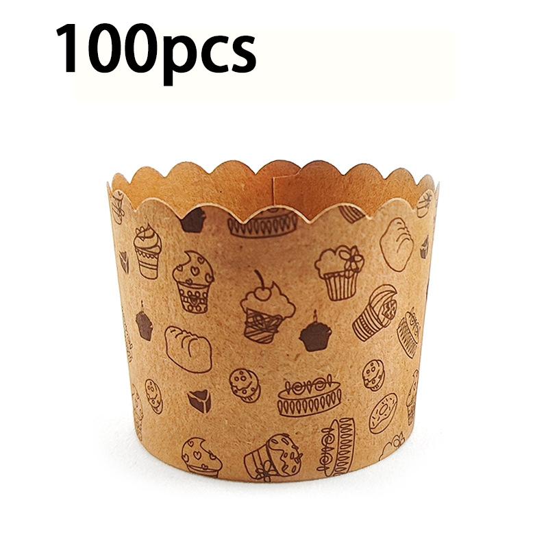 50/100pcsHeat-Resistant Kraft Paper Muffin Cups for Baking and Serving - Small Kitchen Accessories for Cakes, Pastries, and More