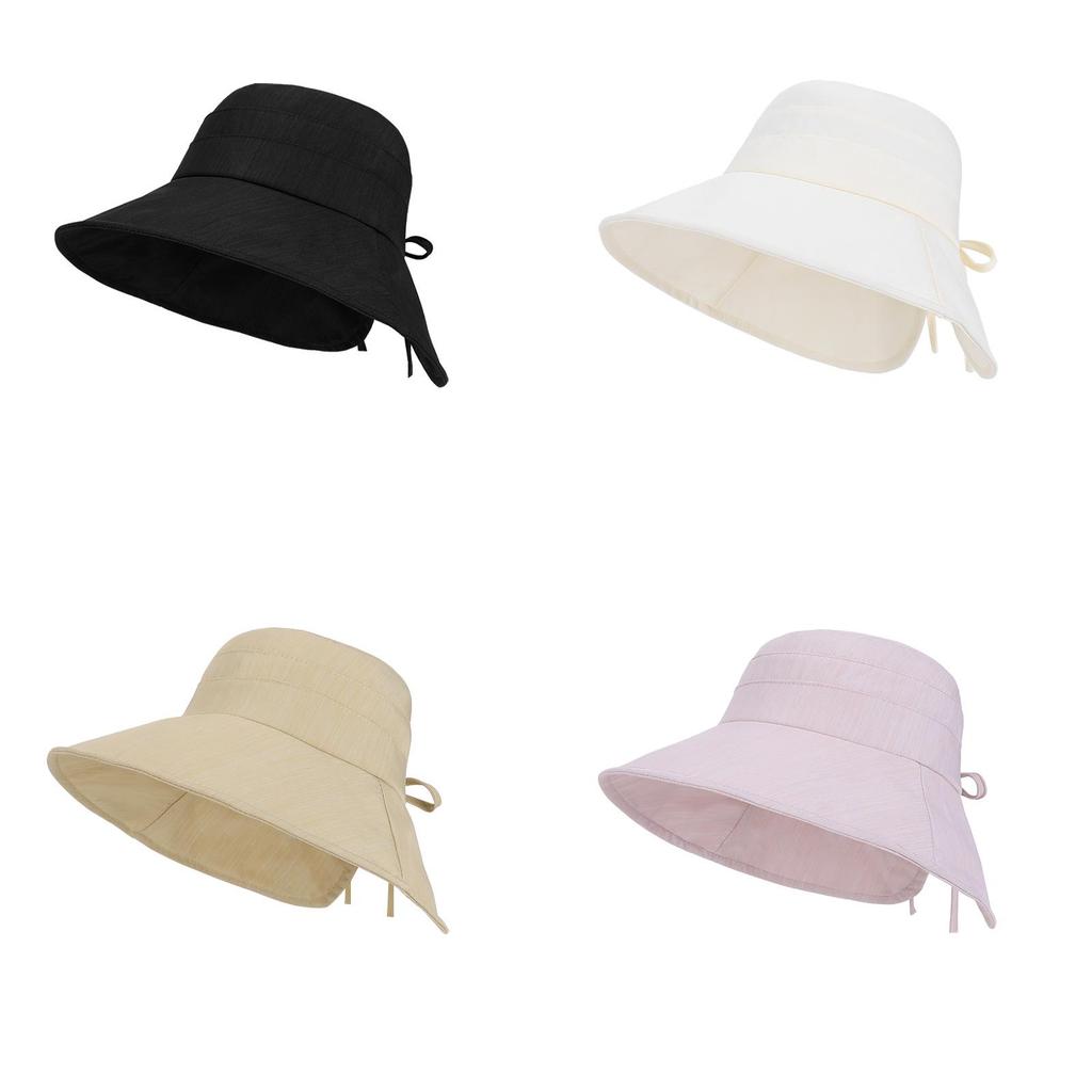 Summer Outdoor Sun Hat With Large Brim And Breathable Polyester For Women