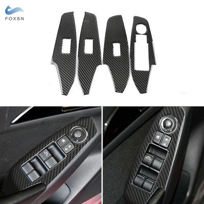 Für Mazda 3 Axela 2014 2015 2016 2017 2018 Carbonfaser Auto Innenraum Türfenster Lift Bedienfeld Abdeckung Verkleidung Aufkleber