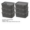 6Pcs Plastic Storage Baskets with Lid Handle Design Large Capacity Stackable Storage Container Organizer Bins