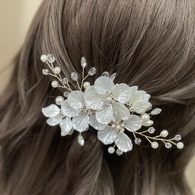 Pearl Flower Hair Clips Elegant Headwear For Women Precious Jewels Bridal Wedding Hair Accessories