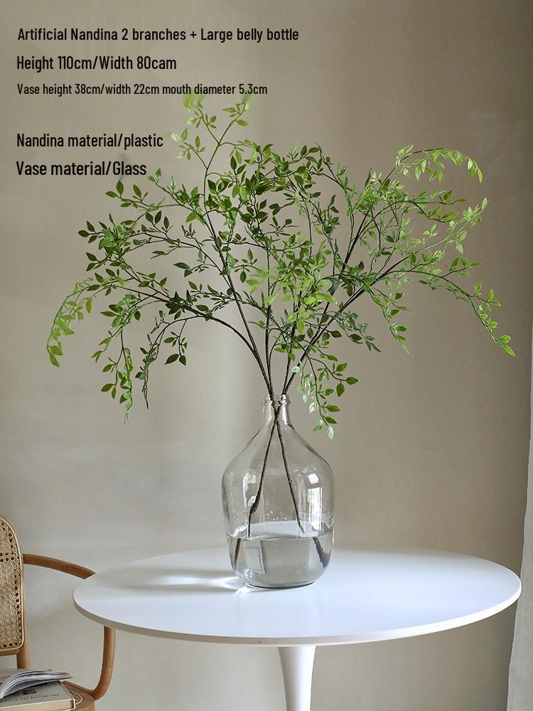 Nandina Green Artificial Flower Arrangement - Decorative Living Room Ornaments