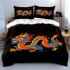 Chinese Dragon Decorative Set Bedding Set With 1 Duvet Cover 2 Pillowcases Single Double King Queen, Gift