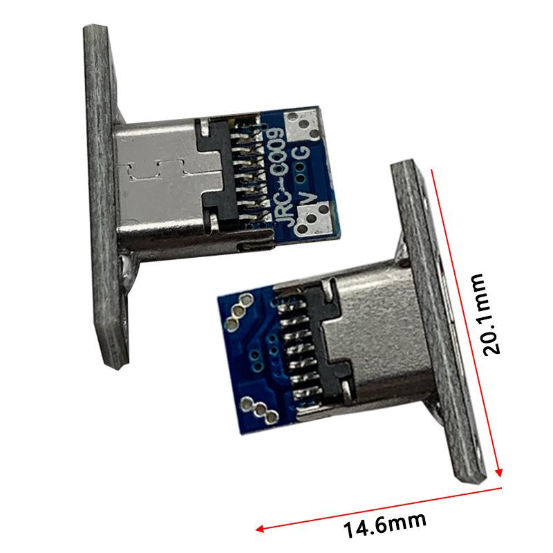 USB-C Female Port with Mounting Plate for Keyboard/Charging Port Modification - DIY Data Cable Welding Socket Connector