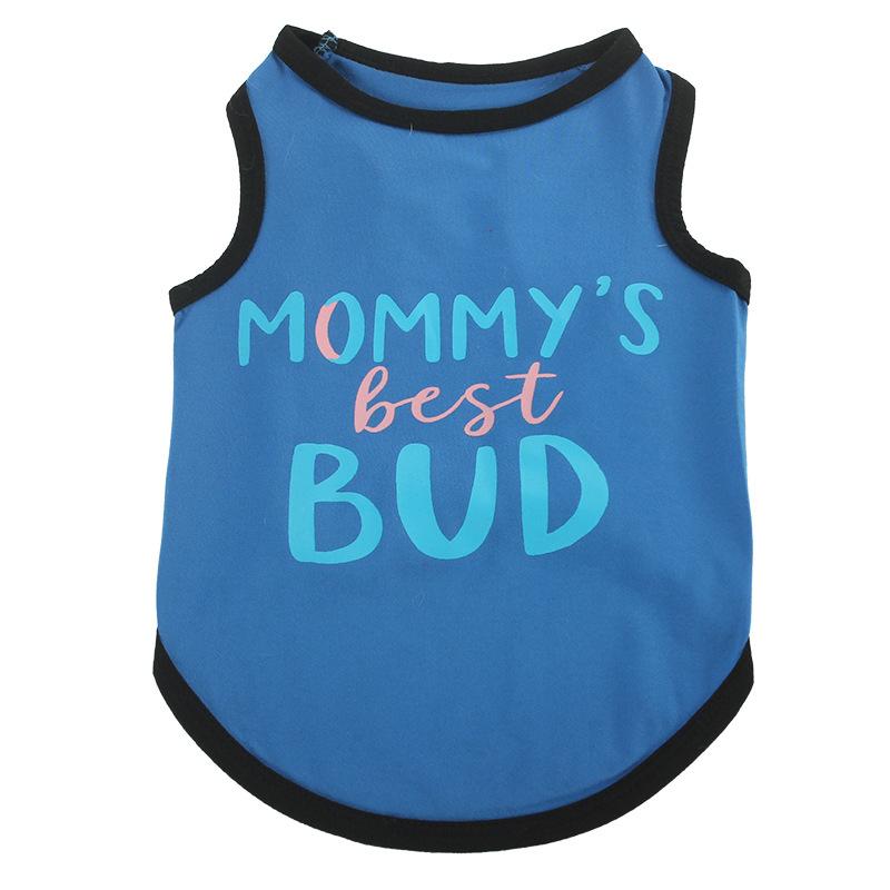 Summer Pet Clothing Cats High Elasticity Tank Top European Style Printed Alphabet Stripes Puppy Vest Cool Shirts
