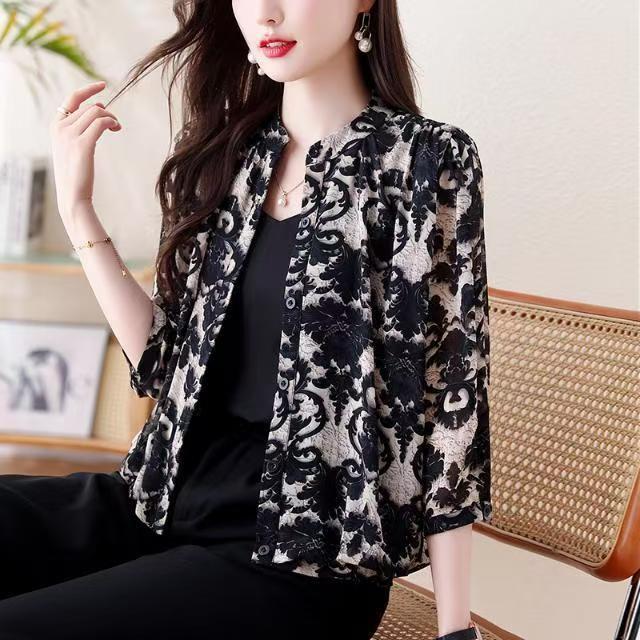 

Популярный кардиган с принтом, женская одежда больших размеров, модная, легкая, дышащая куртка 3XL