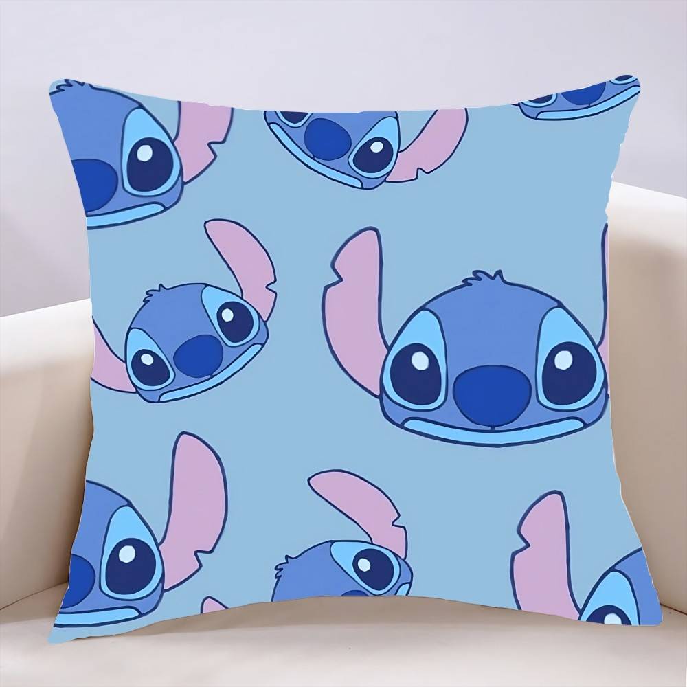 

CartoonS-Stitchs Pillow Case Cushion Cover Soft Cute Throw Pillow Case For Car Sofa Pillowcase Polyester With Zipper 16x16Inch