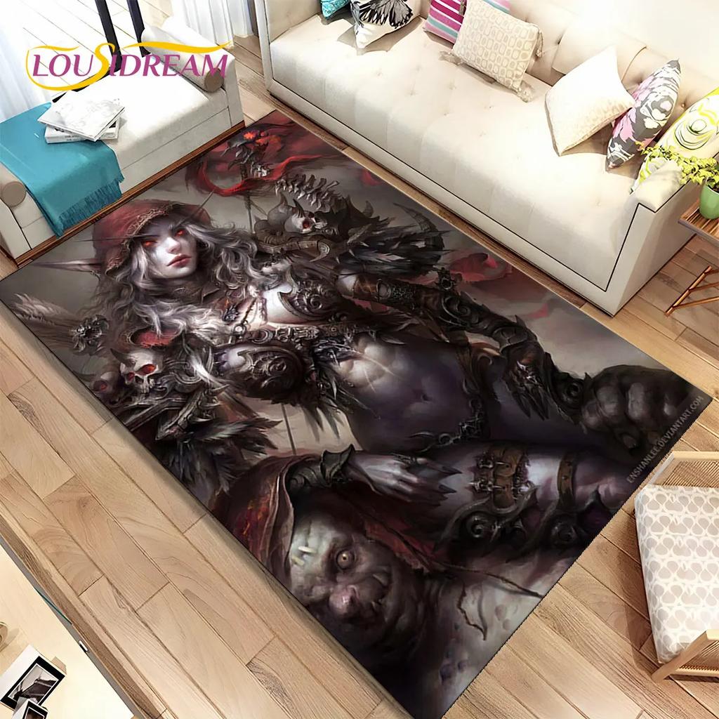 World of Warcraft, WOW, Game Gamer-Bereichsteppich, Teppichteppich für Wohnzimmer, Schlafzimmer, Sofa, Fußmatte, Dekoration, rutschfeste Kinder-Bodenmatte, 3D