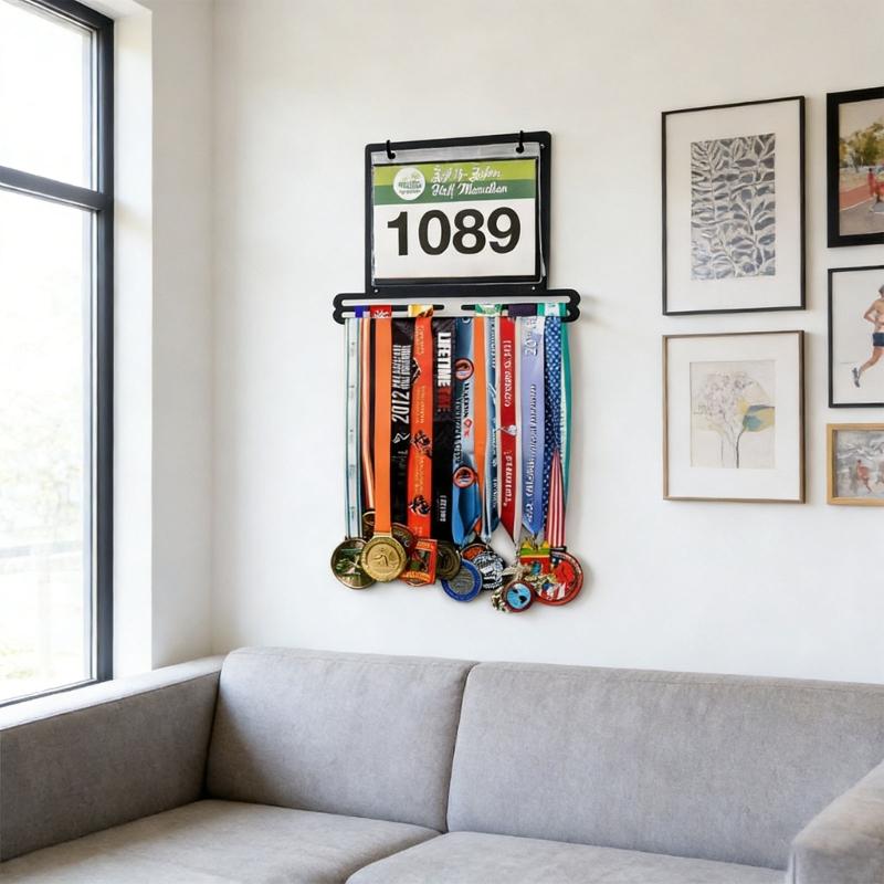 Medals Hanging Holder Wall Mounted Medals Hanger Sport Medals Display Rack for Gymnastics Race Soccer Swim Running M4YD