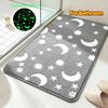 Leuchtet im Dunkeln Duschmatte Leuchtender Stern Mond Weicher Korallenfleece Badezimmer Rutschfester Teppich
