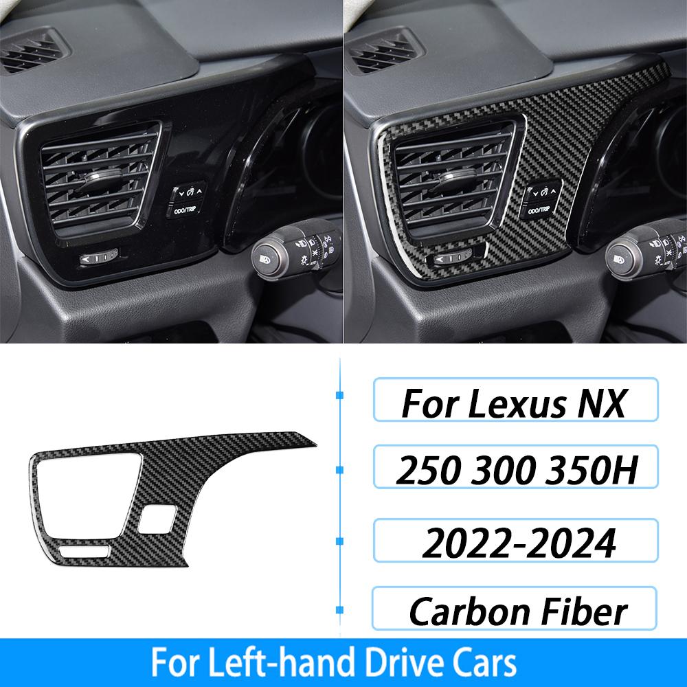 For Lexus NX 250 300 350H 2022-2024 Carbon Fiber Gear Shift Knob Both Side Panel Trim Cover Car Interior Accessories Sticker