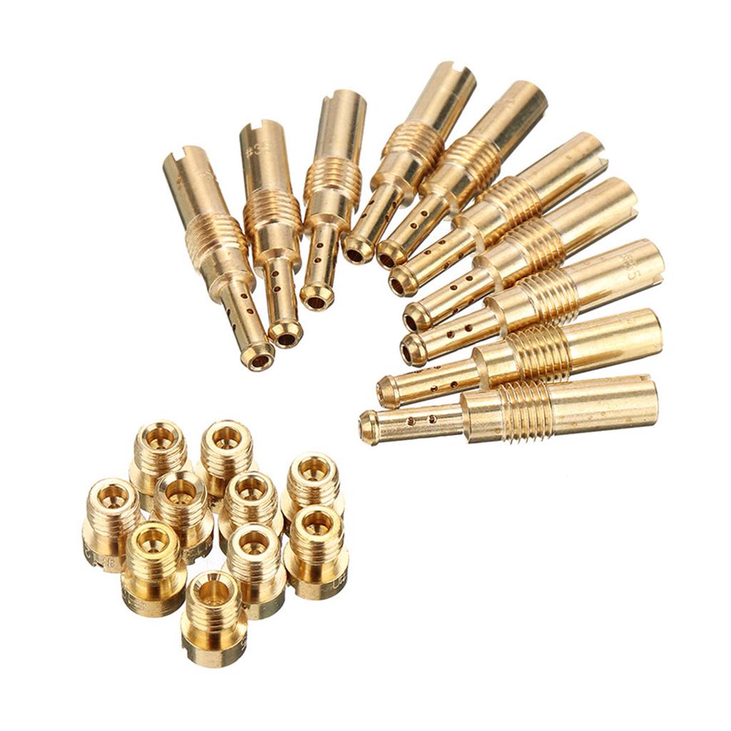20Pcs Carburetor Main S Kits 10 Carburetor Main S with 10 Slow Pilot S Accessories for PWK CVK