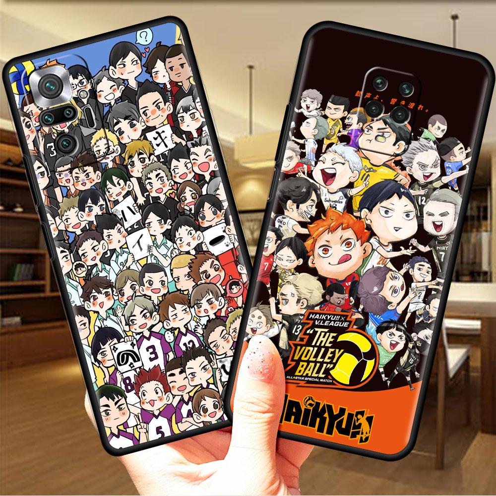 Funda For Xiaomi Redmi Note 10 9 11 Pro Soft Phone Case 10S 9S K40 8 9A 9C 9T 7 10C 8T Silicone Cover Haikyu!! Anime Shell Capa