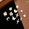 5PCS Mini Star Moon Charms For Making Necklace Bracelet Pendants Findings stainless steel Flower Love Charm DIY Handmade Jewelry