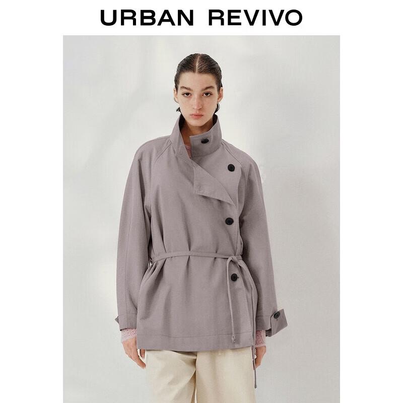 

UR 2025 Autumn Women s Stand Collar Belted Oversized Coat L (XL-XXL)