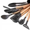 Set of Accessories Kitchen Utensils Silicone 12 Parts Anthracite Graphite