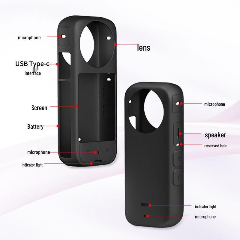 Insta360 X3/X4 Panorama-Actionkamera Objektivschutz Silikonhülle