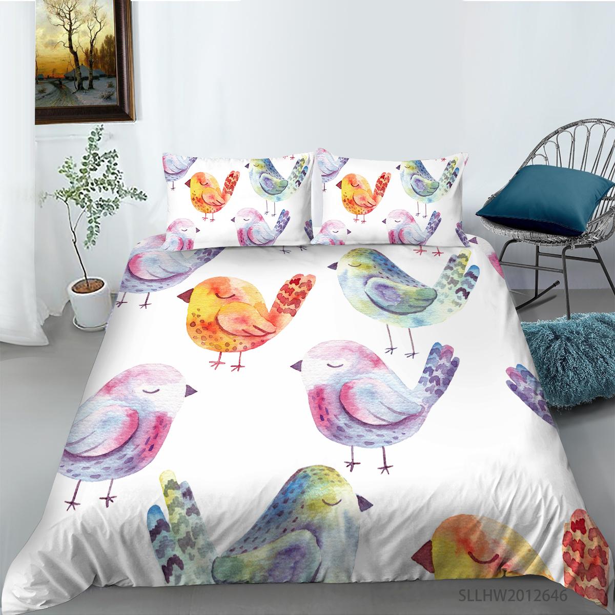 

Постельное белье с 3D цветным узором и принтом, односпальная двуспальная кровать, полноразмерная винтажная наволочка с цветочным узором и пододеяльник 2 или 3, удобное украшение для дома EU Single 135x200cm