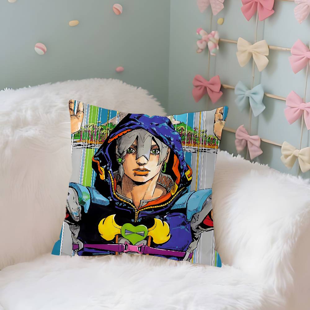 Anime J-JoJos Bizarre Adventure Pillow Case Cushion Cover Soft Cute Throw Pillow Case For Sofa Pillowcase Polyester With Zipper