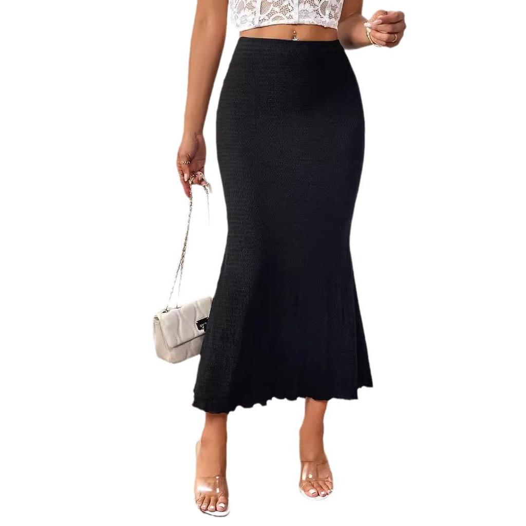 2024 High Waist Knitted Jacquard Fishtail Long Skirt