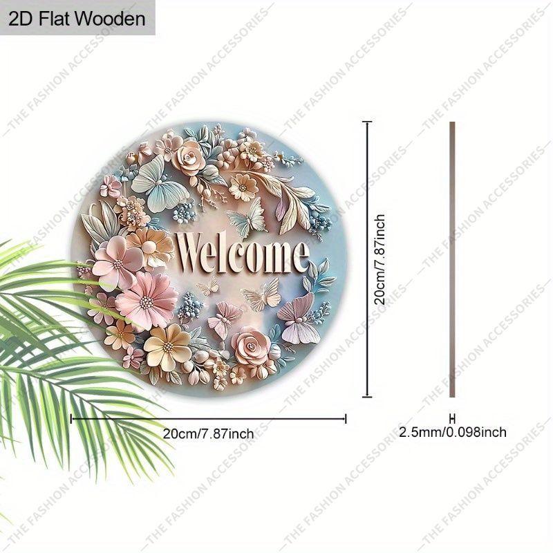 2D flat hanging decorative signs,interior wall or door decoration,garden decoration,"Welcome"logo,a housewarming gift for friends