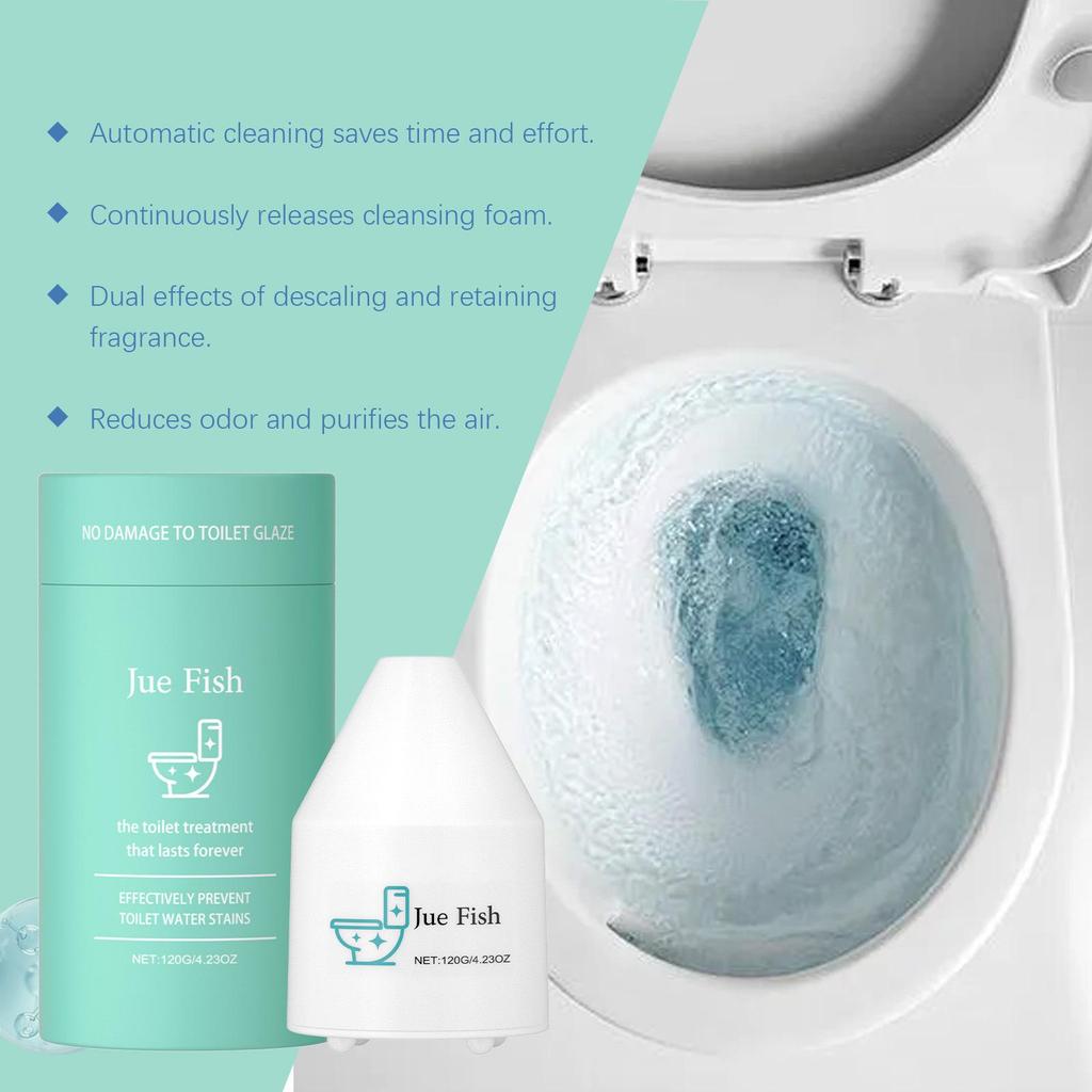 JUE FISH Automatic Toilet Cleaner - Drop-in Foam Fresh Deodorizer