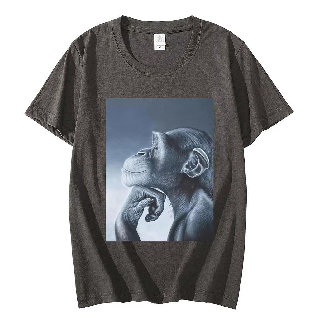 Funny Rage Bait Monkey Meme Tshirts Fashion Vintage Short Sleeve Tshirt Men Women Clothing Summer High Quality Cotton T Shirts